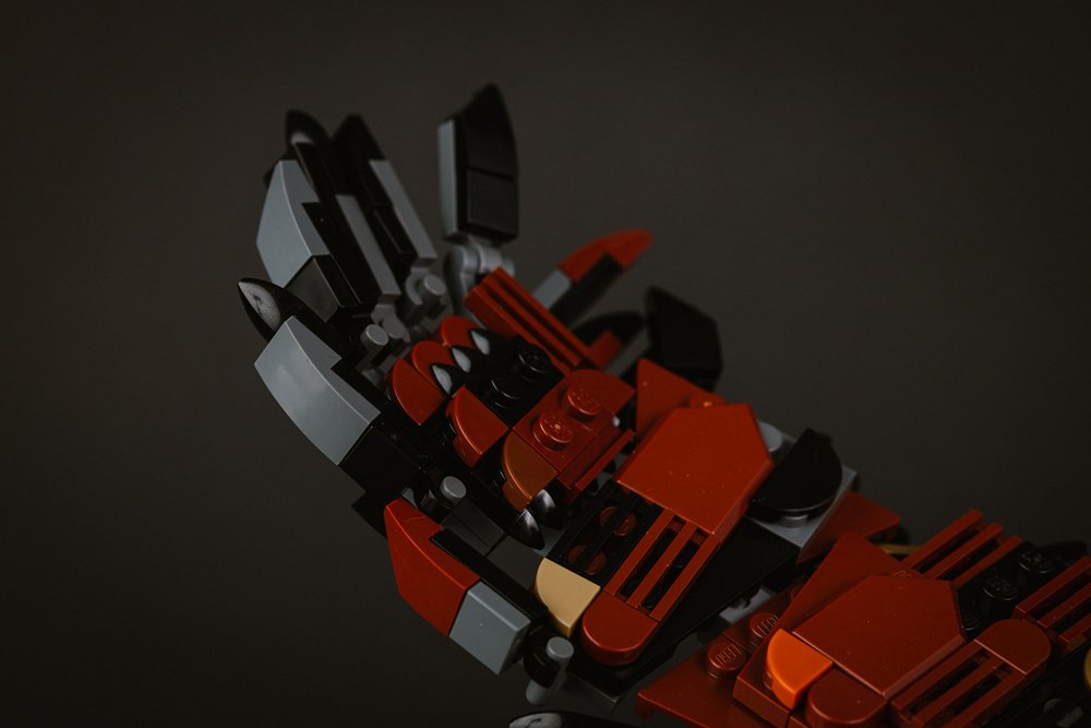 a bald eagle model made of Lego bricks